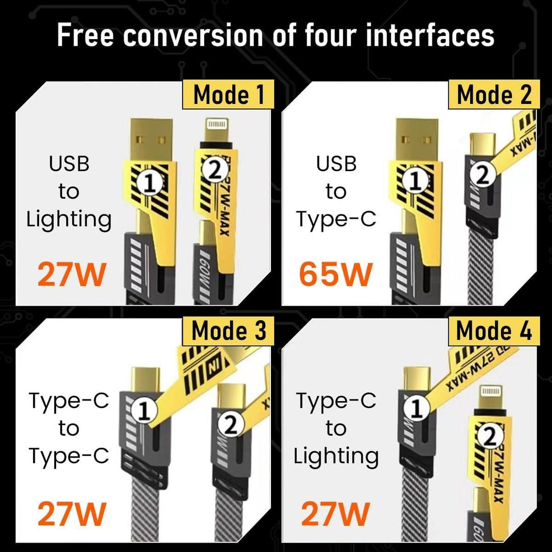 4-in-1 USB C & Lightning Multi Charging Cable - Sale Dekh