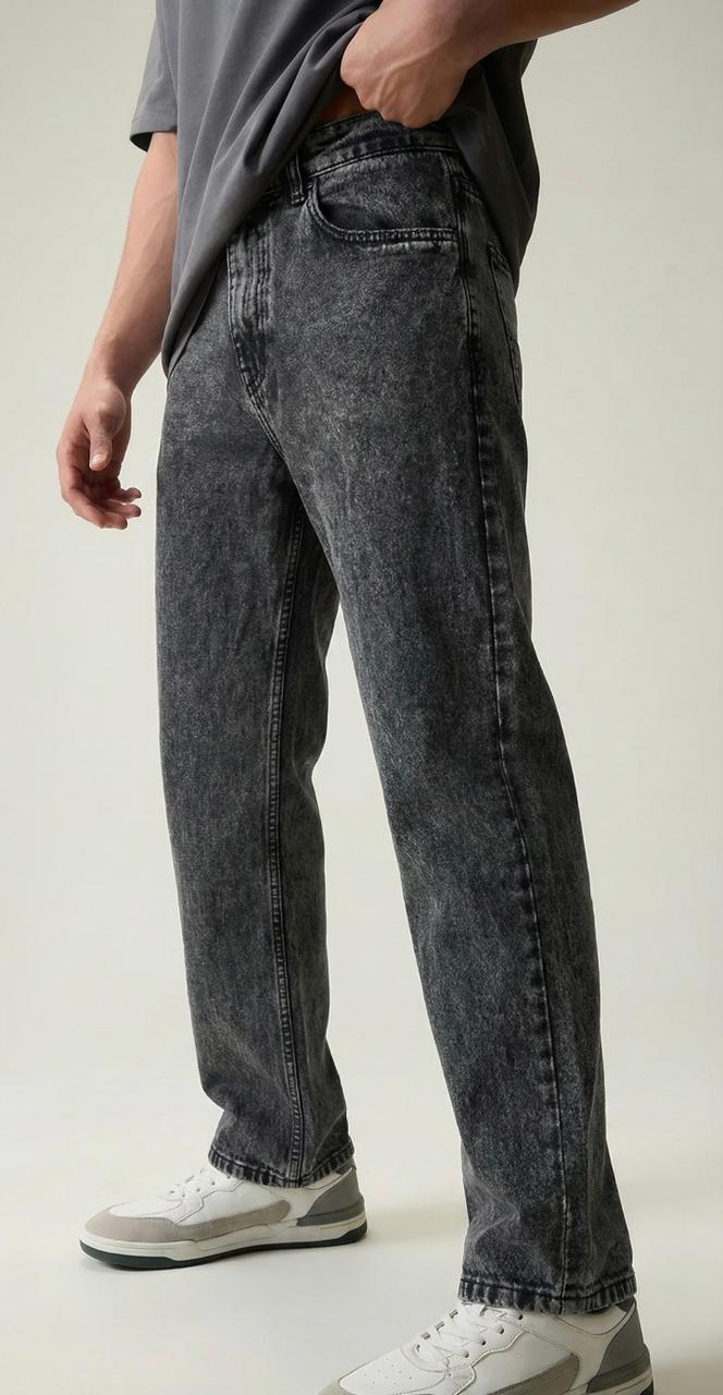 Men Black Cloud Original Mid - Rise Heavy Fade Stretchable Wash Baggy Fit Jeans - Sale Dekh