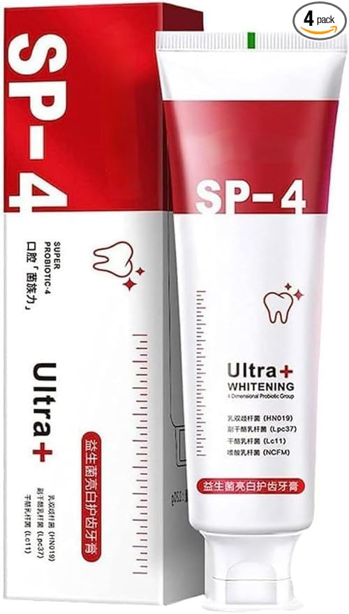 Sp - 4 probiotic whitening toothpaste, Teeth Whitener Toothpaste, Natural Tooth Whitener (PACK OF 2) - Sale Dekh